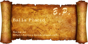 Balla Placid névjegykártya